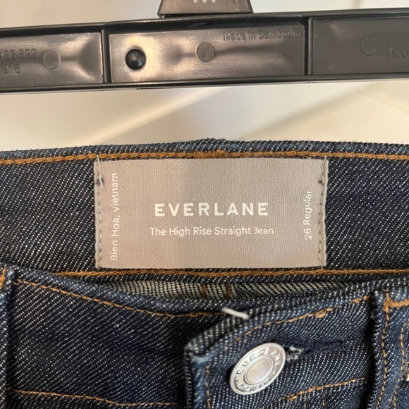 NEW Everlane High Rise Straight jeans denim in dark wash size 26 - Picture 2 of 4